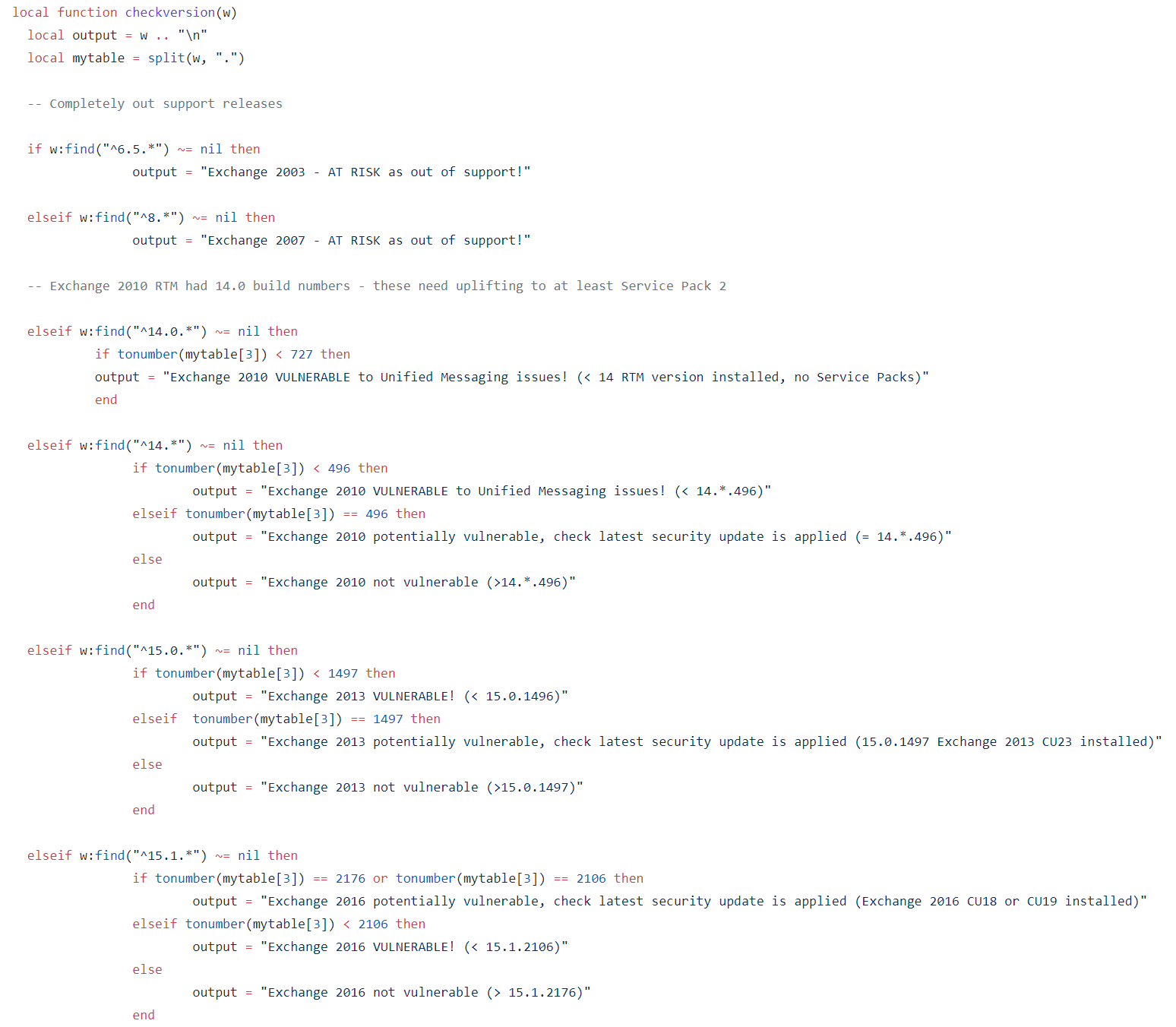 A code snippet from the scanning script