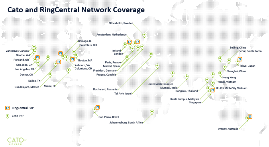 Cato and RingCentral Network Coverage