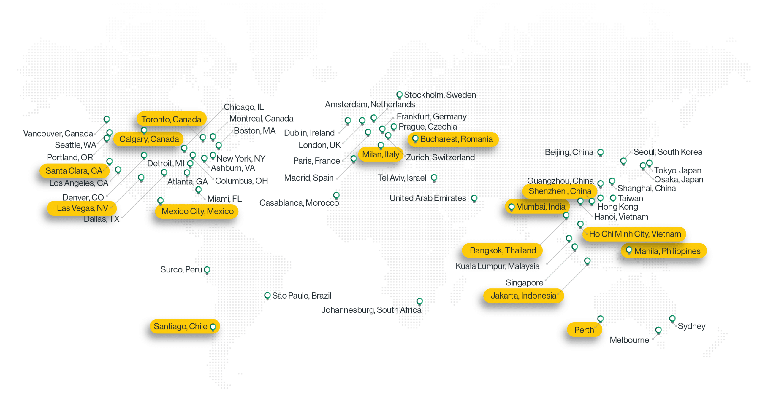 Cato added or upgraded 15 PoPs in 2019 for a network of more than 50 PoPs worldwide