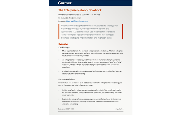 Gartner® The Enterprise Network Cookbook
