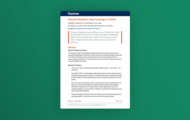 Gartner’s New Research for Reimagining IT Skills Investment 