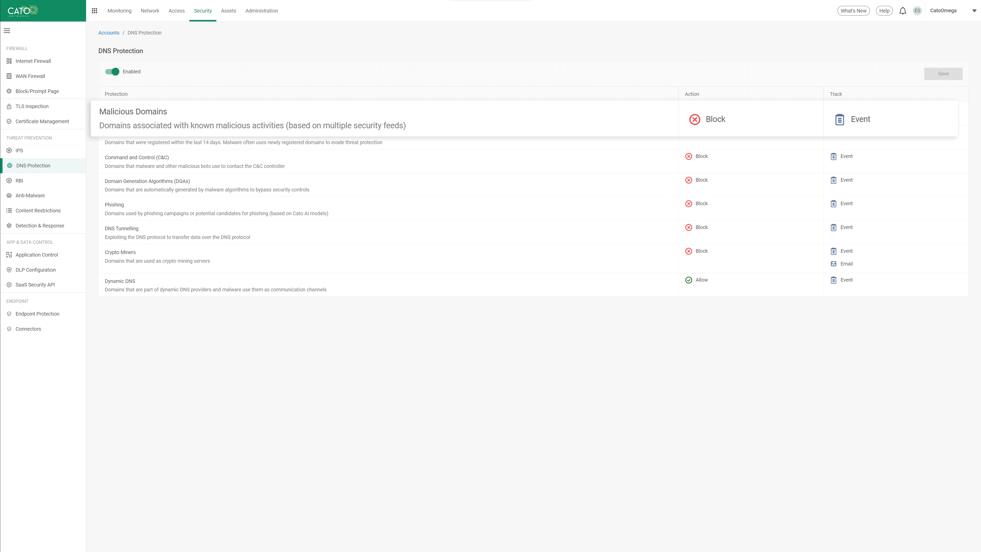 DNS Protection Configuration