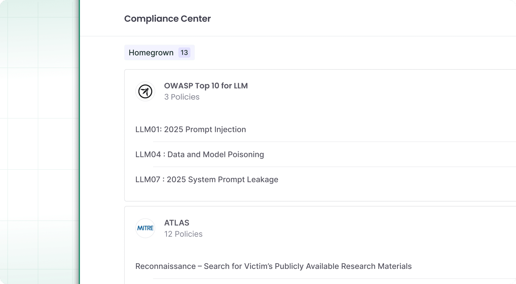 Compliance center