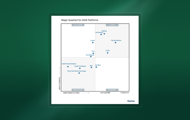 Cato Networks wurde zum dritten Mal in Folge als ein Leader im 2026 Gartner® Magic Quadrant™ for SASE Platforms ausgezeichnet. 