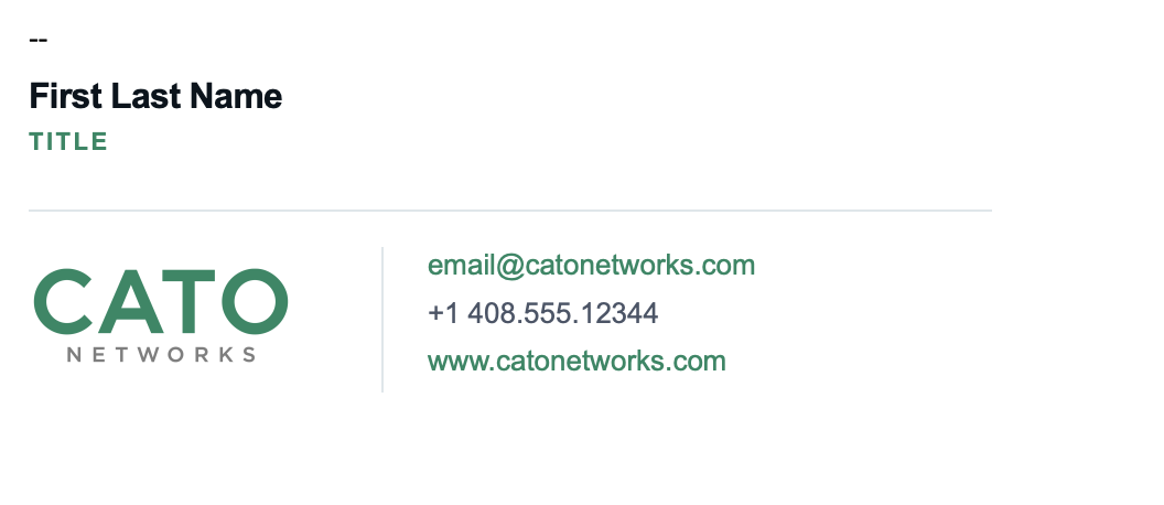 Cato employee email signature preview
