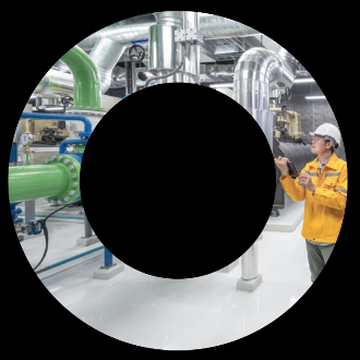 Energy infrastructure imagery framed inside the Cato Ring