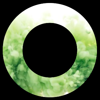 Soft green abstract imagery revealed through the Cato Ring